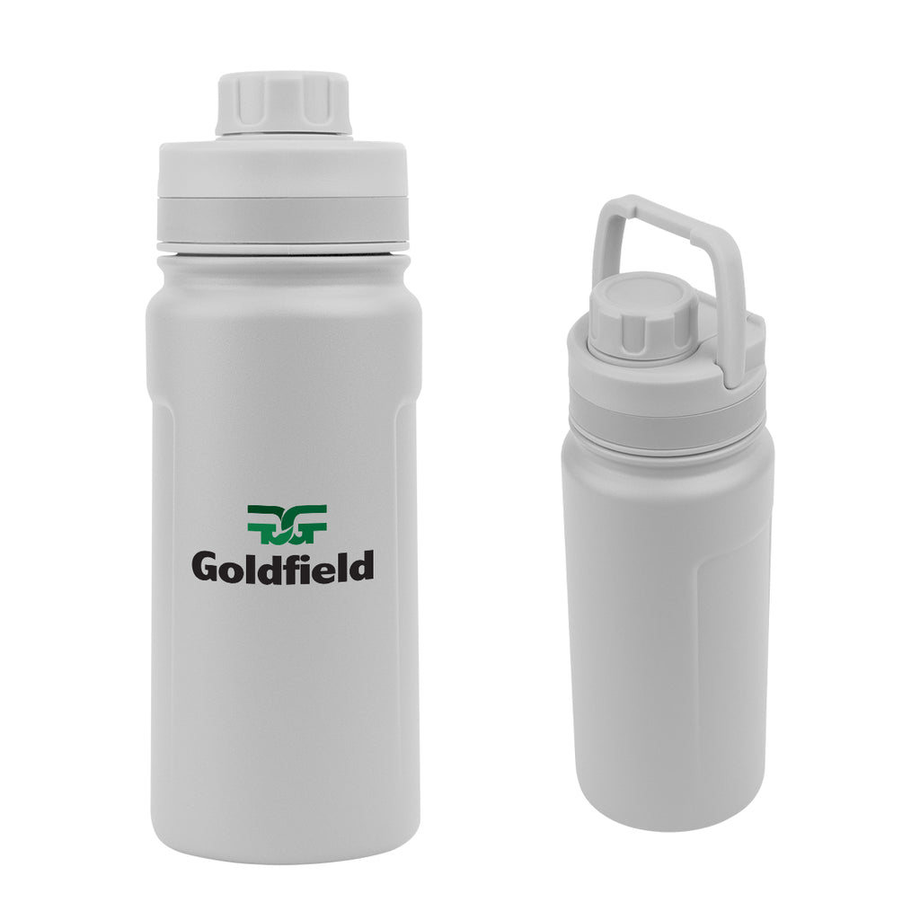 Leslie Recycled Stainless Steel Bottle, 18 oz - Gray - Colorbrite