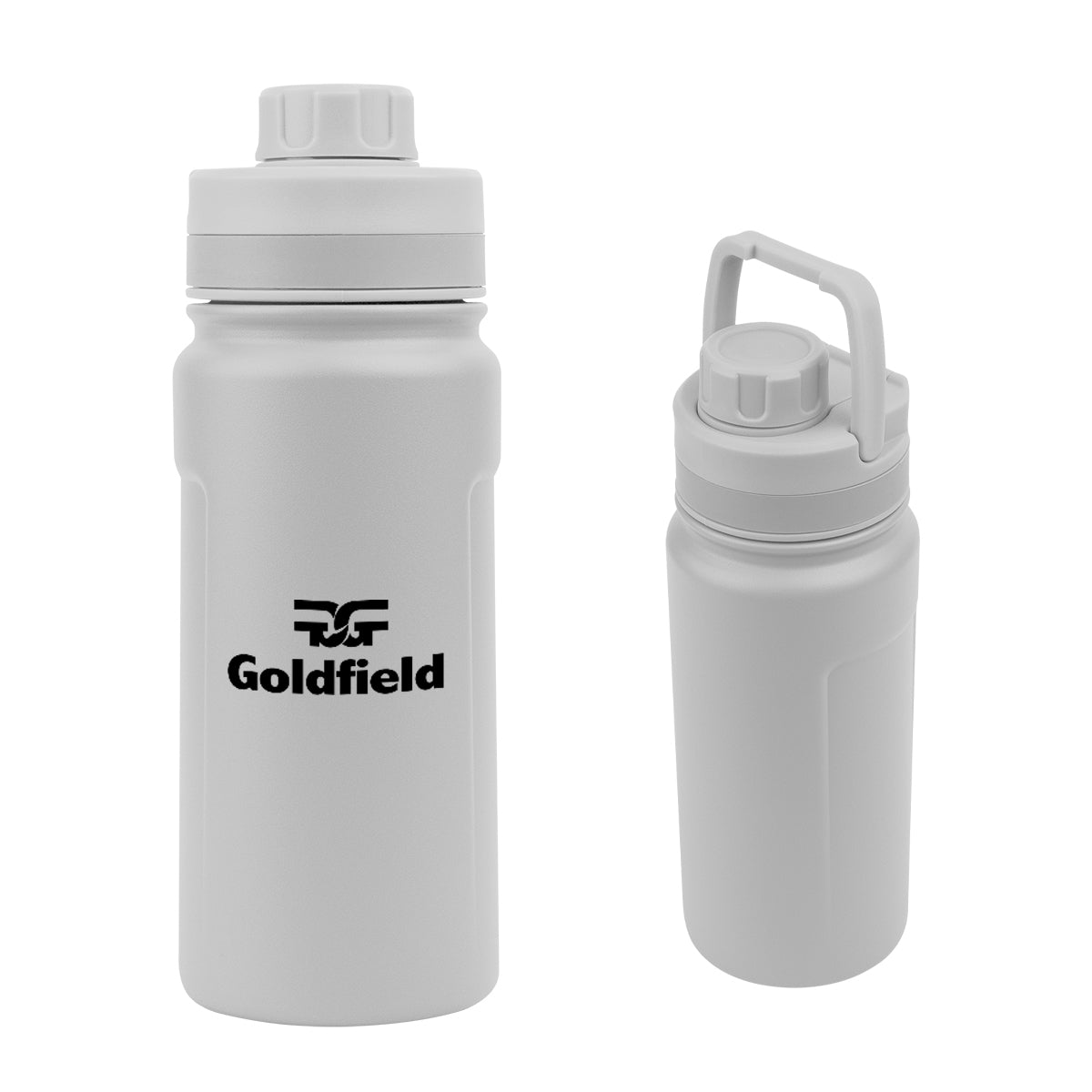 Leslie Recycled Stainless Steel Bottle, 18 oz - Gray - Silk Screen
