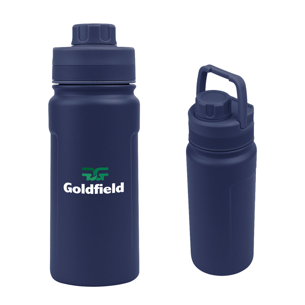 Leslie Recycled Stainless Steel Bottle, 18 oz - Navy - Colorbrite
