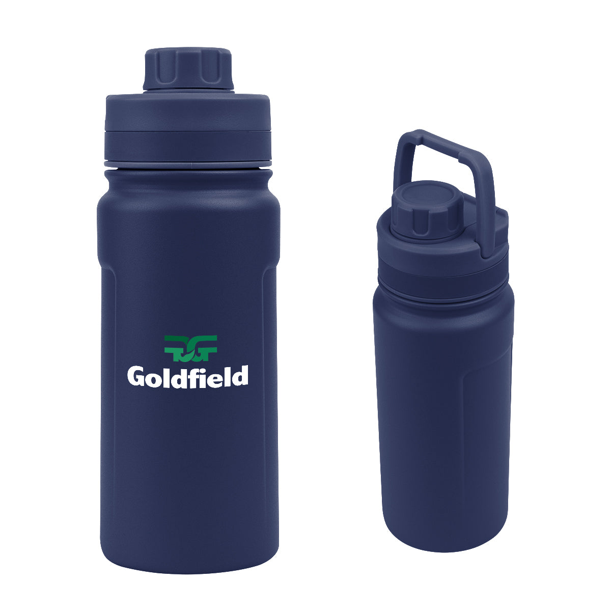 Leslie Recycled Stainless Steel Bottle, 18 oz - Navy - Colorbrite