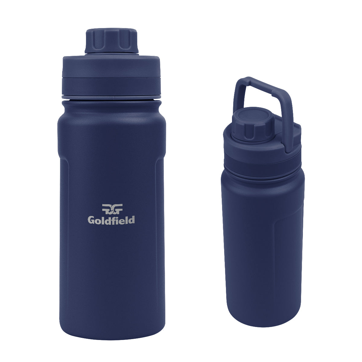 Leslie Recycled Stainless Steel Bottle, 18 oz - Navy - Laser Engraving