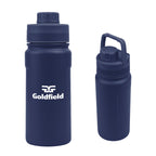 Leslie Recycled Stainless Steel Bottle, 18 oz - Navy - Silk Screen