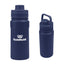 Leslie Recycled Stainless Steel Bottle, 18 oz - Navy - Silk Screen