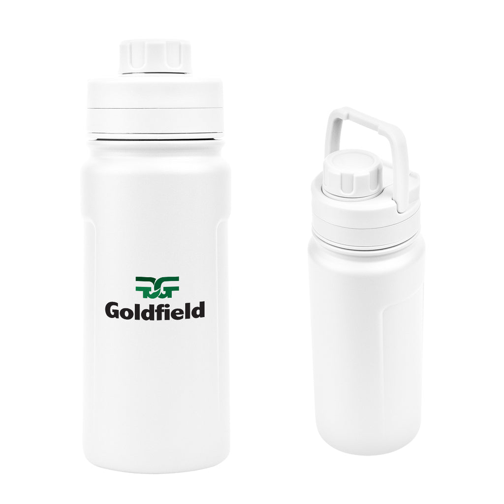 Leslie Recycled Stainless Steel Bottle, 18 oz - White - Colorbrite