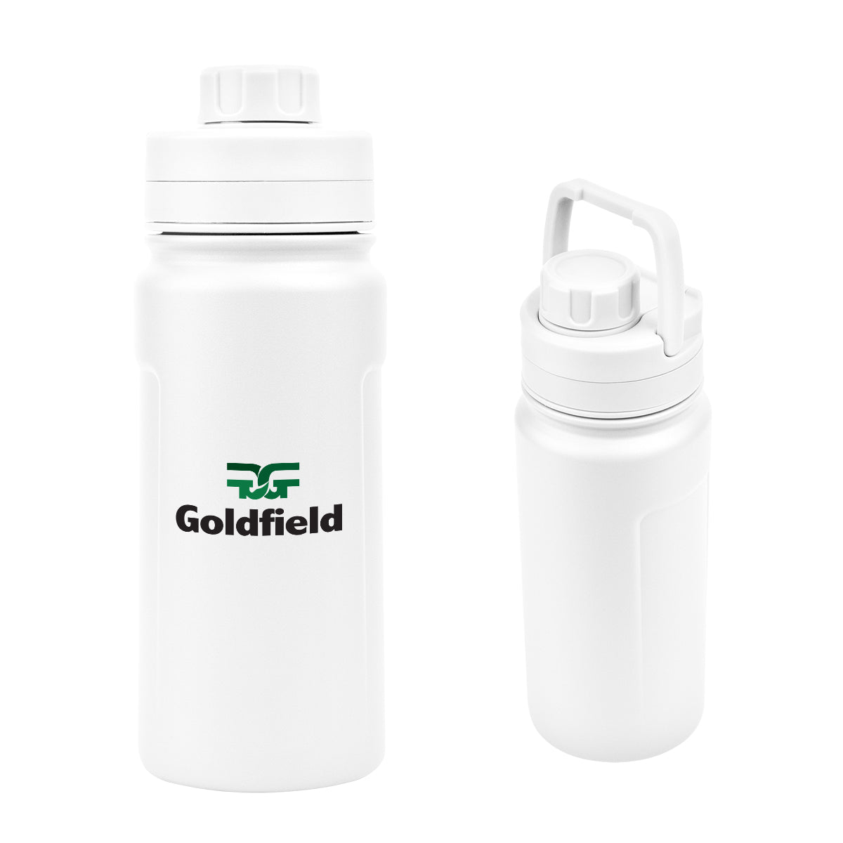 Leslie Recycled Stainless Steel Bottle, 18 oz - White - Colorbrite