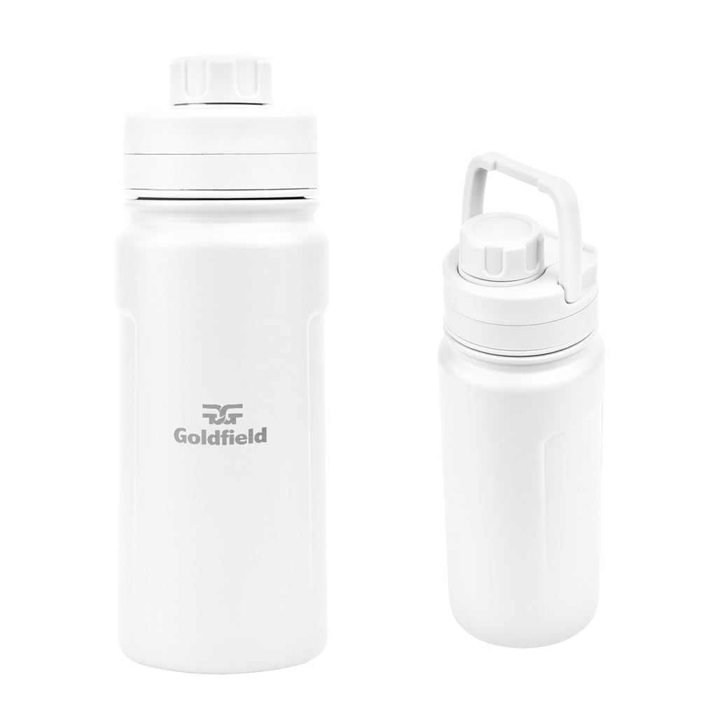Leslie Recycled Stainless Steel Bottle, 18 oz - White - Laser Engraving