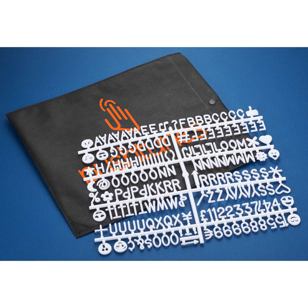 Letter Board Refill Set, 170 Letters and Symbols Full Color - Black - Front