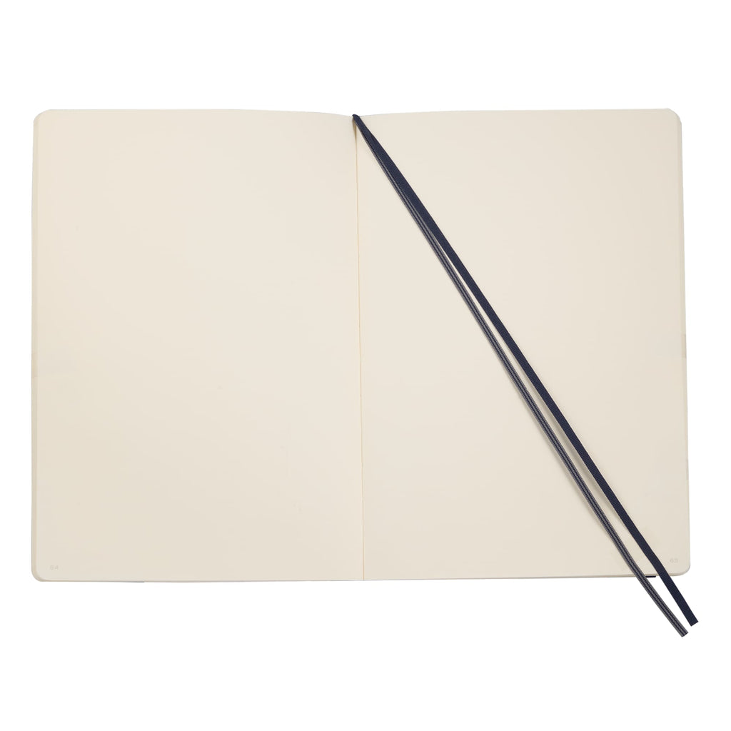 Leuchtturm1917 Blank Softcover Composition Notebook, 7 x 10 Inches - Navy - Open