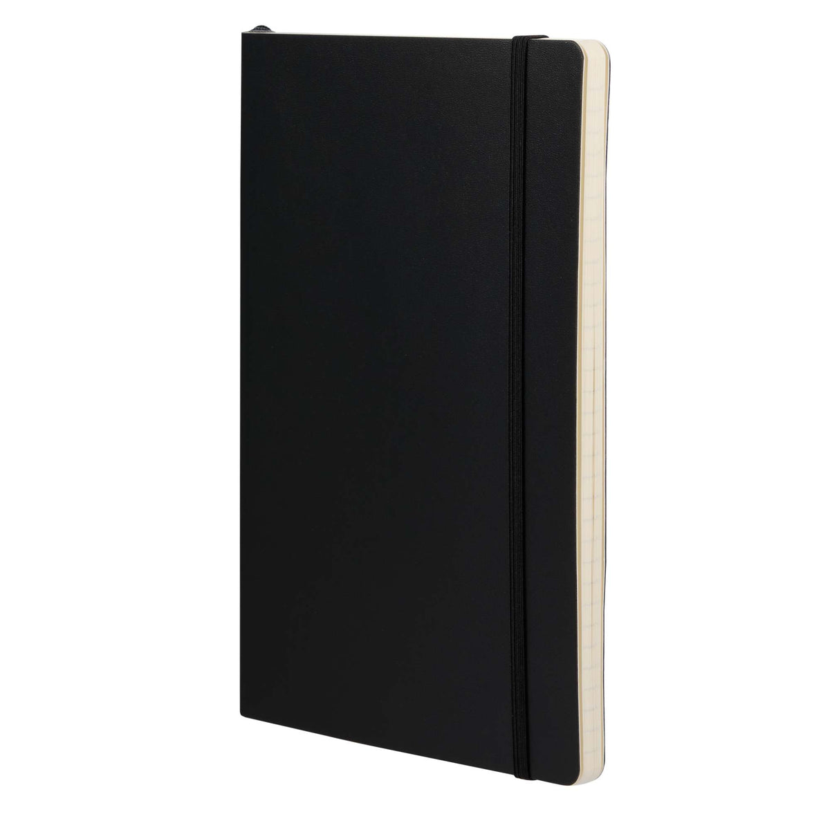 Leuchtturm1917 Classic Lined Softcover Notebook, 5.75 x 8.25 Inches Debossing - Black - Left Angle