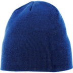 Level Rib Knit Beanie, Double Layer Embroidery - New Royal - Front Flat