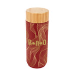Lexington Stainless Steel Bottle with Bamboo Lid in Full Color, 16 oz - Red - Megabrite