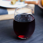 Libbey Stemless Wine Glass for Red or White, 15 oz - Clear - Front 2
