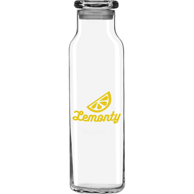 Libbey Tall Glass Serving Bottle with Press-On Lid, 24 oz
