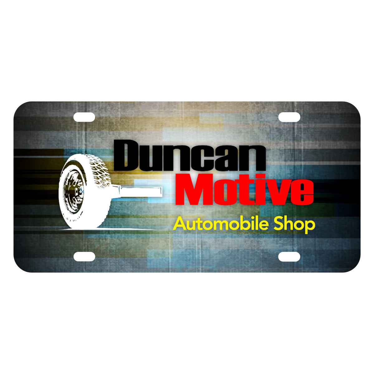 License Plate, 0.055 Gauge - White - Full Color