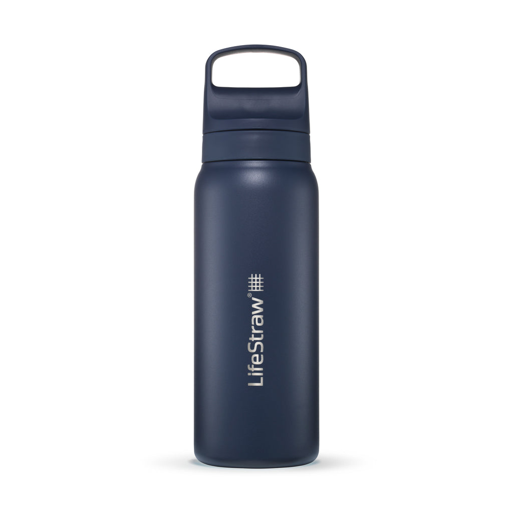 LifeStraw Go Stainless Steel Filter Bottle, 24 oz Laser Engraving - Aegean - View 2