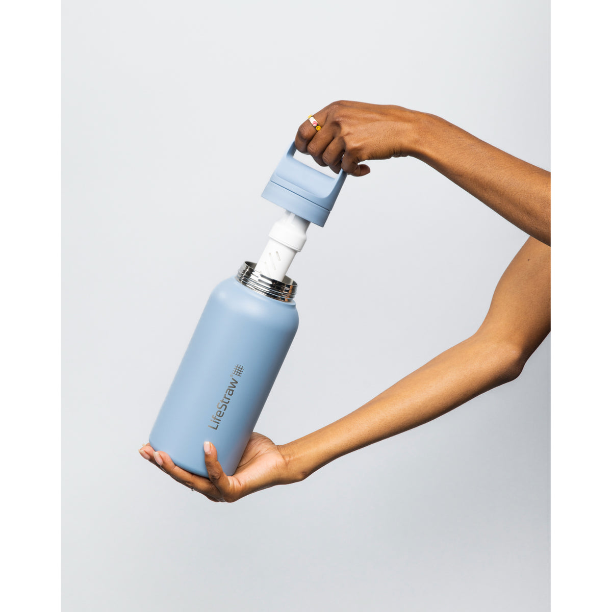 LifeStraw Go Stainless Steel Filter Bottle, 24 oz Laser Engraving - Icelandic - View 3