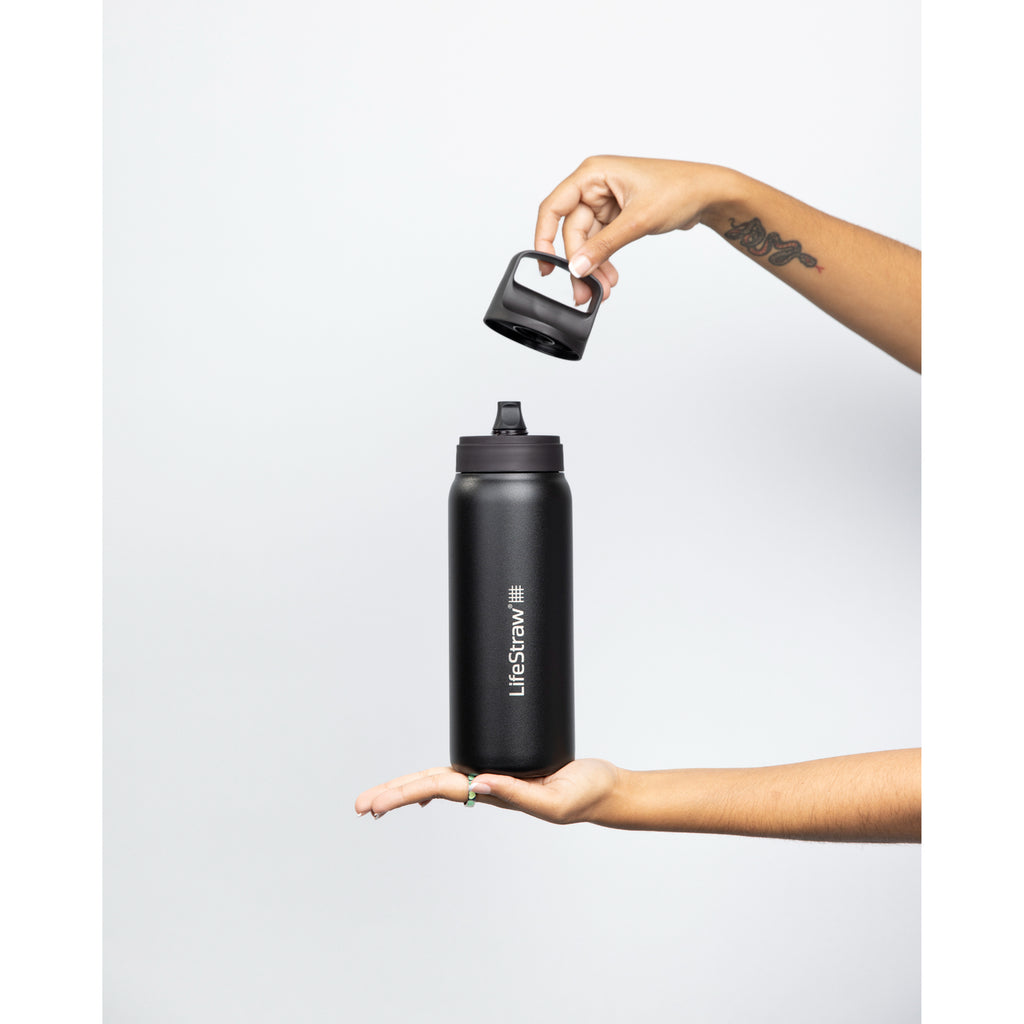 LifeStraw Go Stainless Steel Filter Bottle, 24 oz Laser Engraving - Nordic Noir - View 3