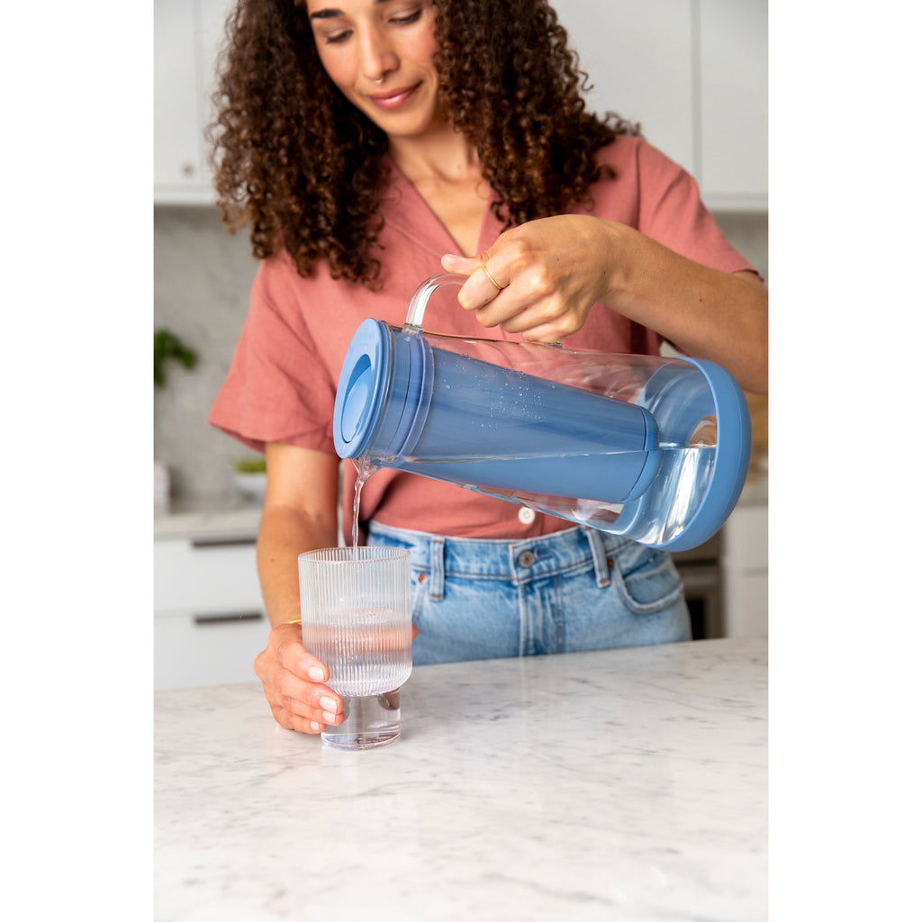 LifeStraw Home Glass Water Filter Pitcher, 7 Cup - Stormy - View 3