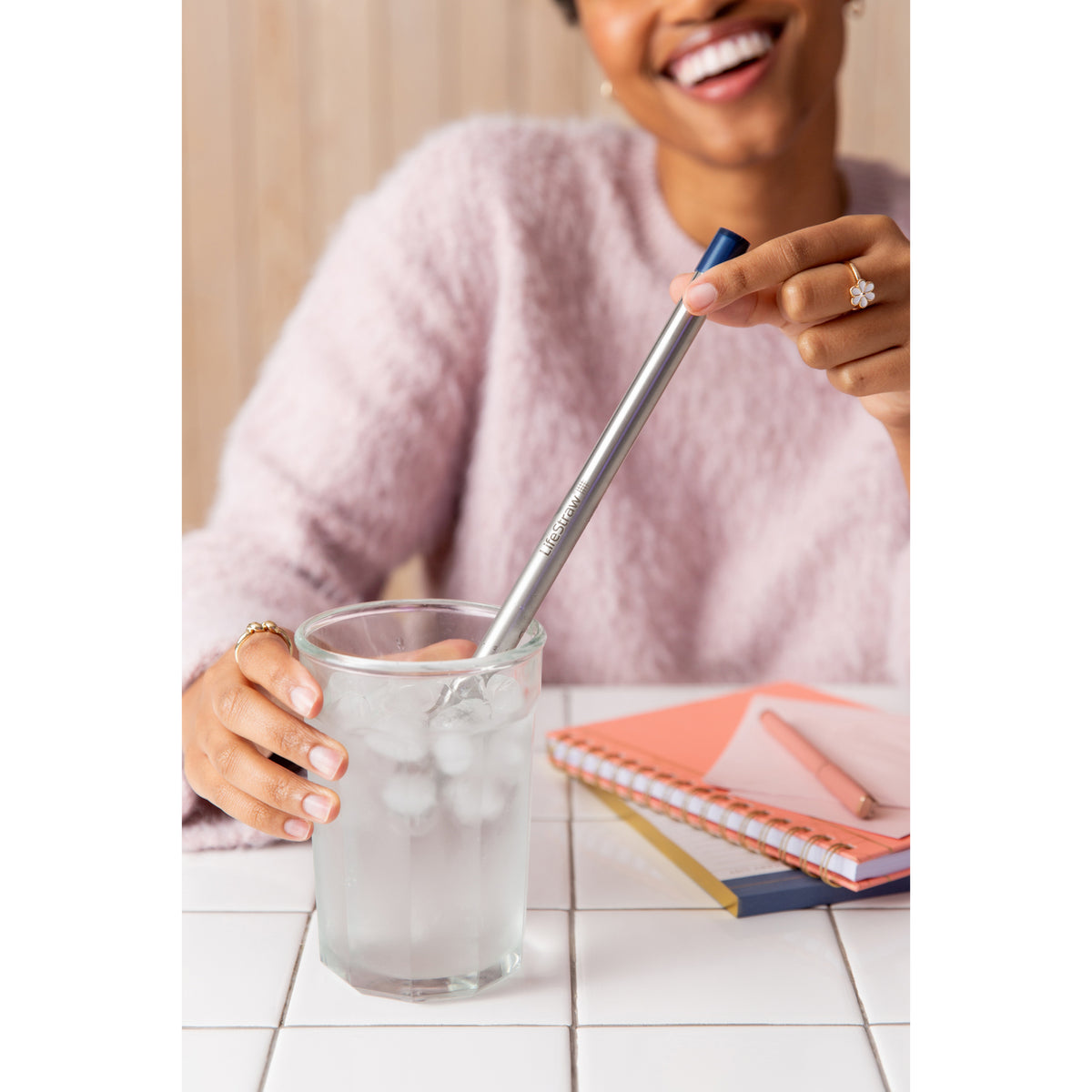 LifeStraw Sip Stainless Steel Filter Straw with Case Laser Engraving - Midnight - View 4