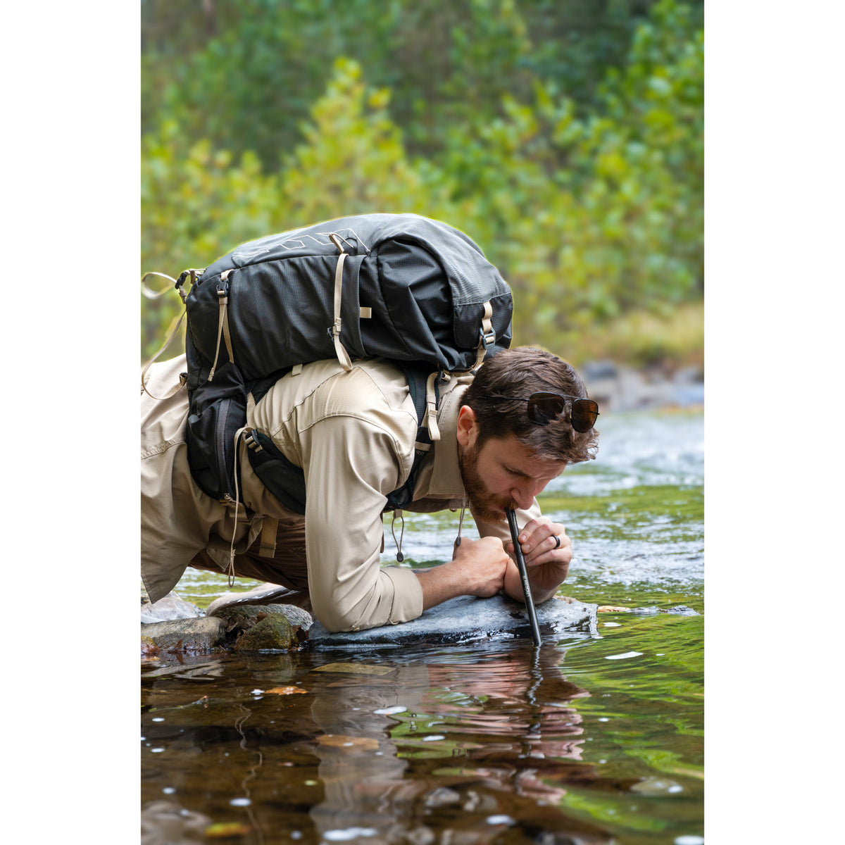 LifeStraw Sip Stainless Steel Filter Straw with Case Laser Engraving - Obsidian - View 5