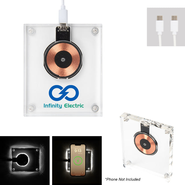 Light-Up Acrylic Wireless Charger, 15W