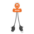 Light-Up Charging Guy with Multi-Cable - Pad Print