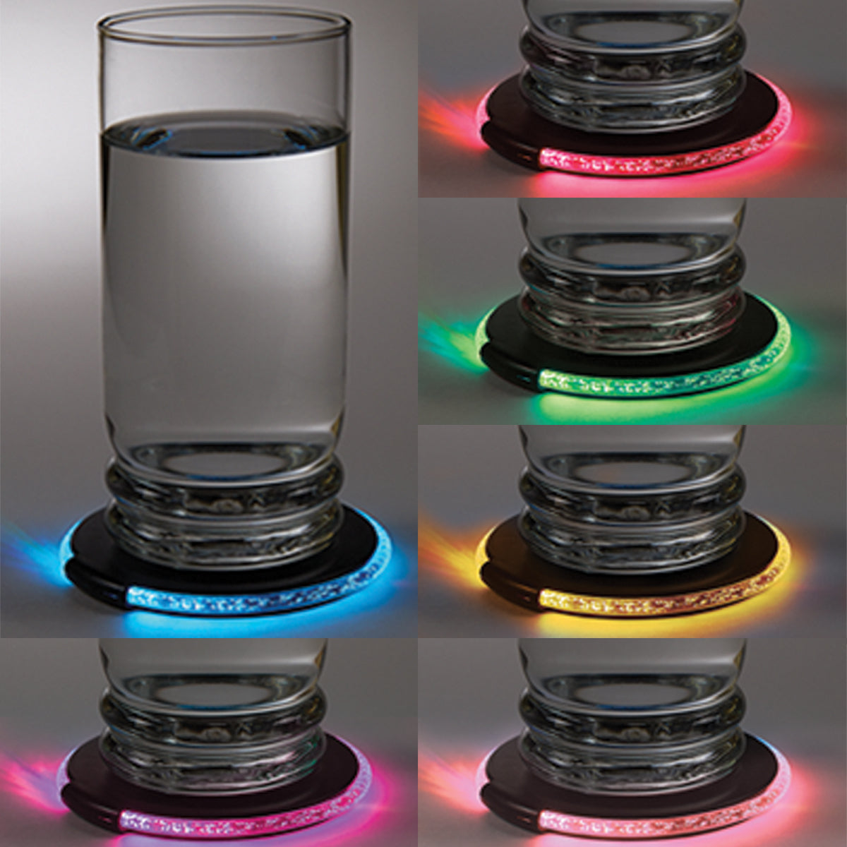 Light-Up LED Coaster - Black - Inset