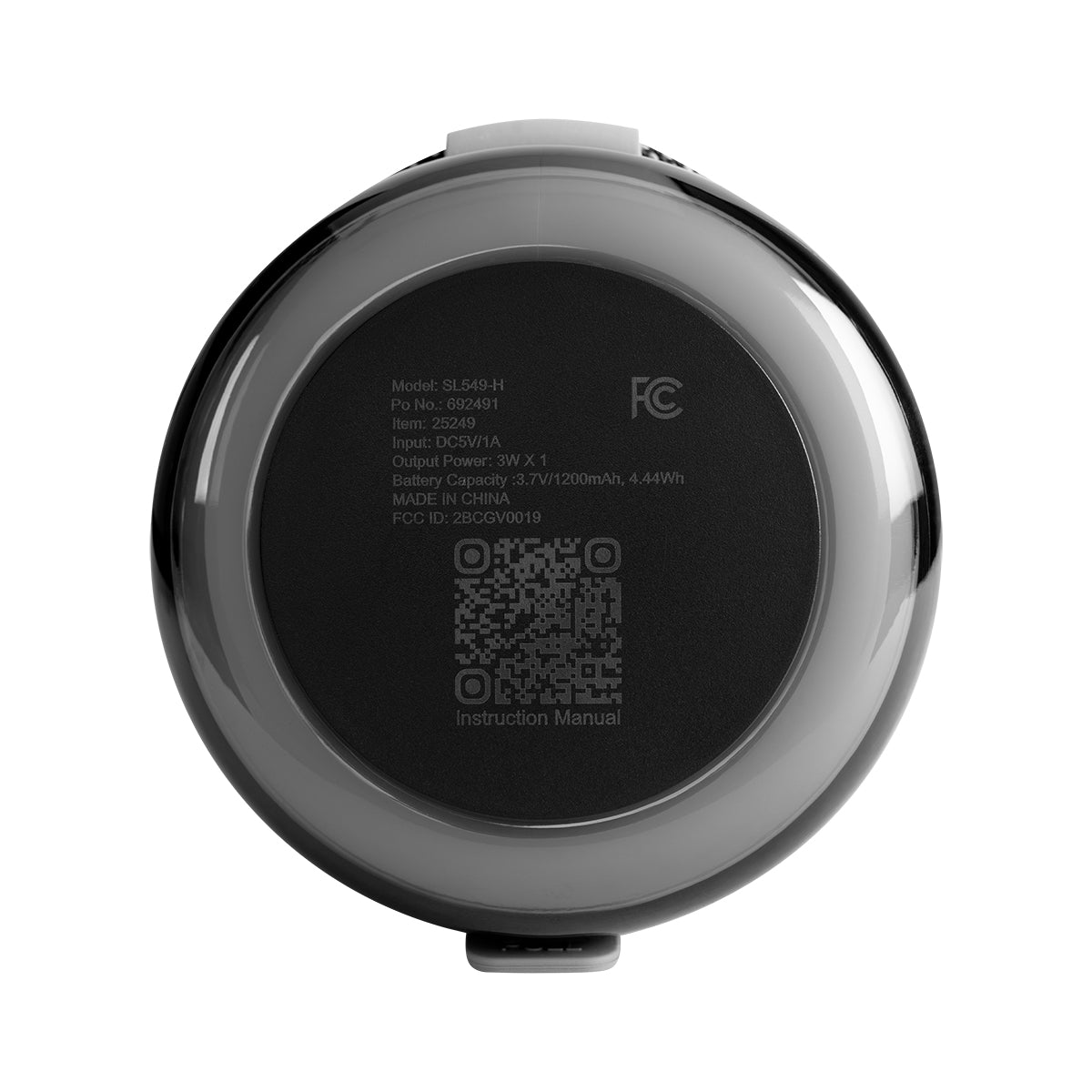 Light-Up Party Vibe Speaker - Black - Bottom