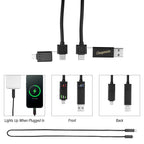 Light-Up Quick Charge Cable, 100W, 3 Foot - Black - Pad Print