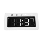 Light-Up Wireless Charging Alarm Clock, 15W - White - Front