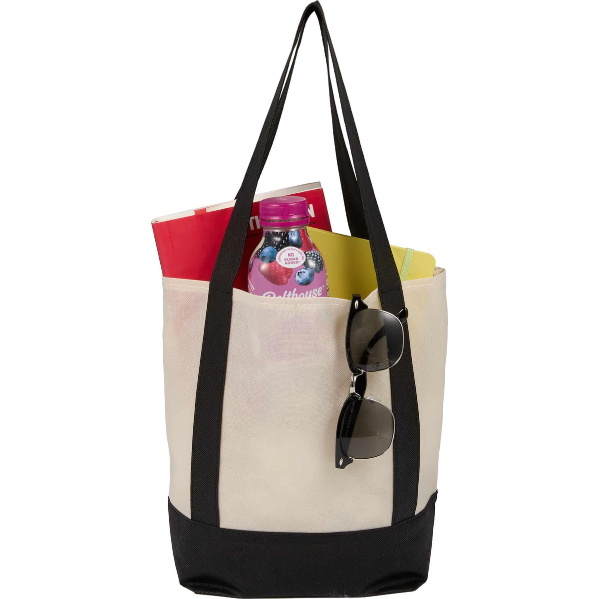Lighthouse Mini Tote with Accent Trim Full Color - Black - Propped