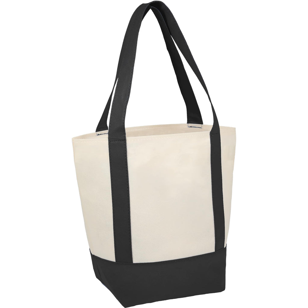 Lighthouse Mini Tote with Accent Trim Full Color - Black - Right Angle 2