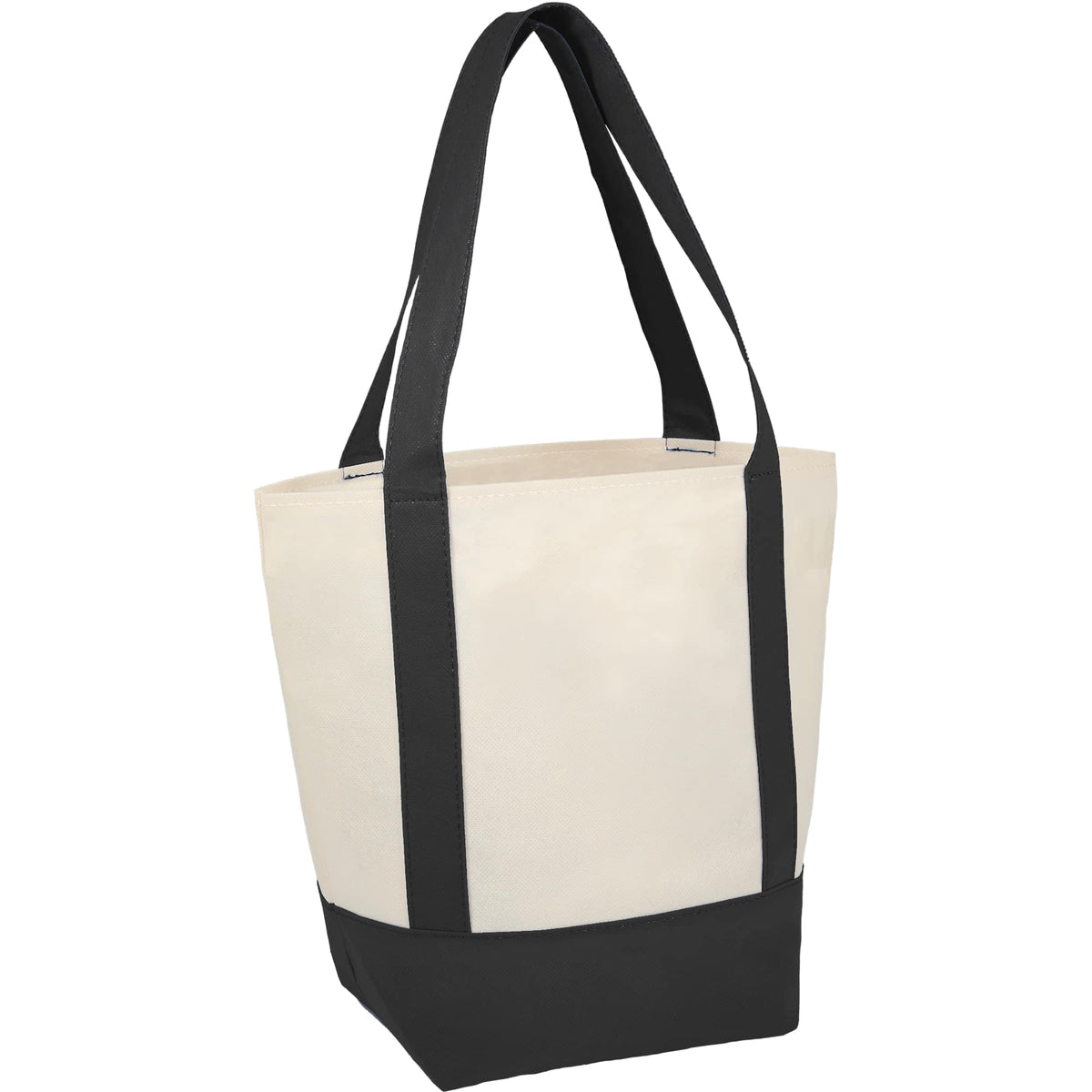 Lighthouse Mini Tote with Accent Trim Full Color - Black - Right Angle 2