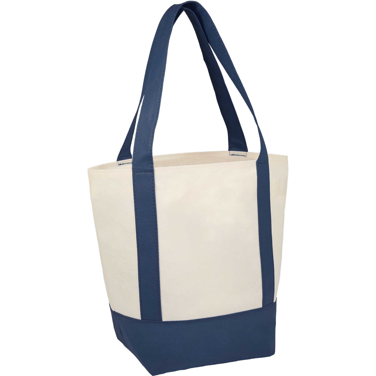 Lighthouse Mini Tote with Accent Trim Full Color - Navy - Right Angle 2