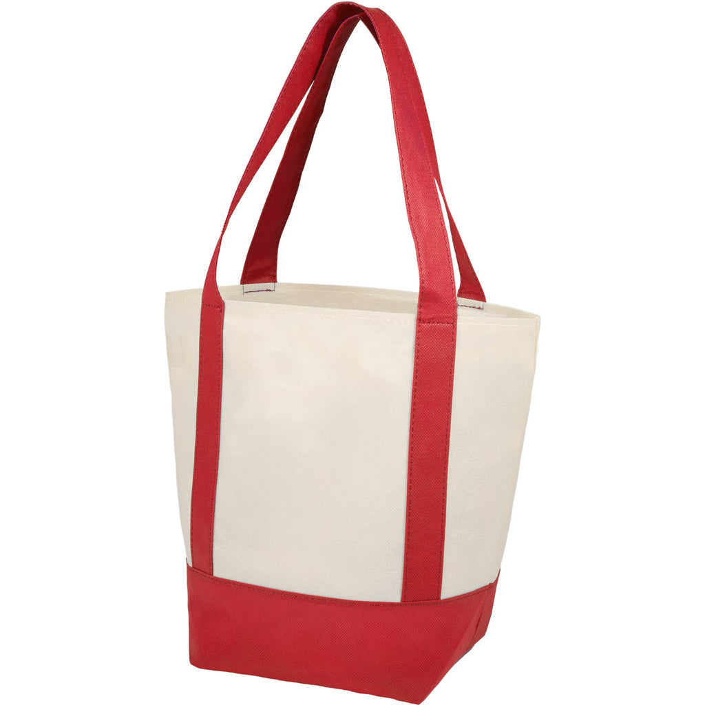 Lighthouse Mini Tote with Accent Trim Full Color - Red - Left Angle