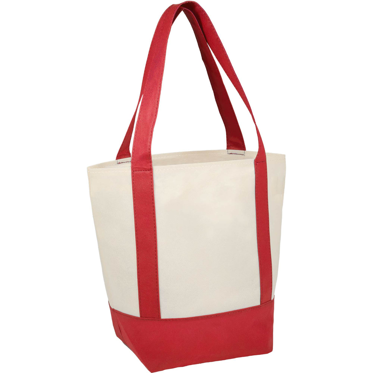 Lighthouse Mini Tote with Accent Trim Full Color - Red - Right Angle 2