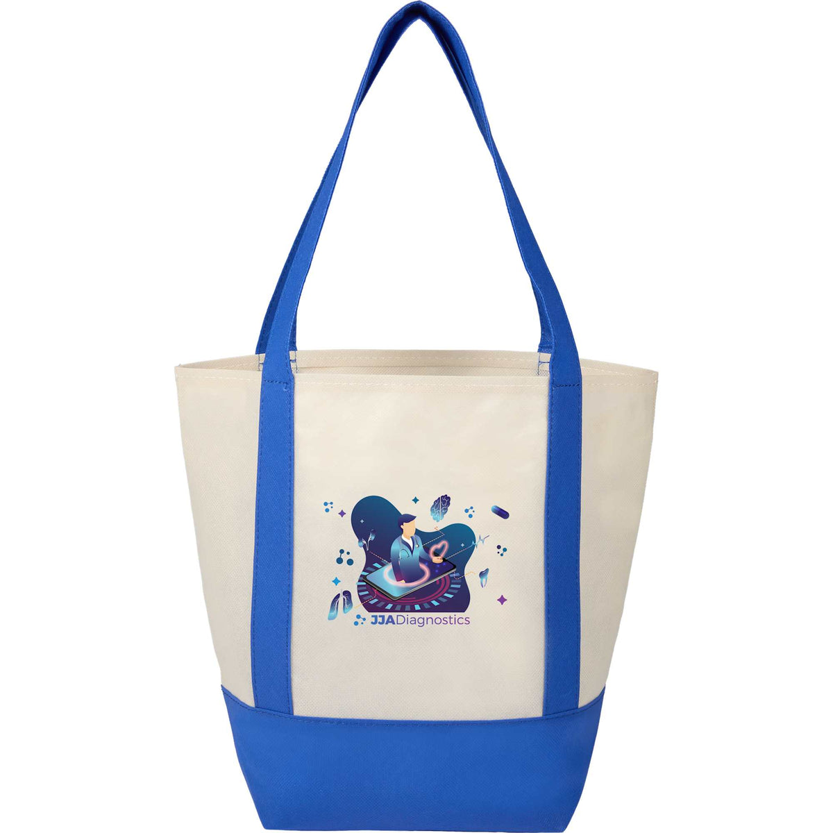 Lighthouse Mini Tote with Accent Trim Full Color - Royal - Front