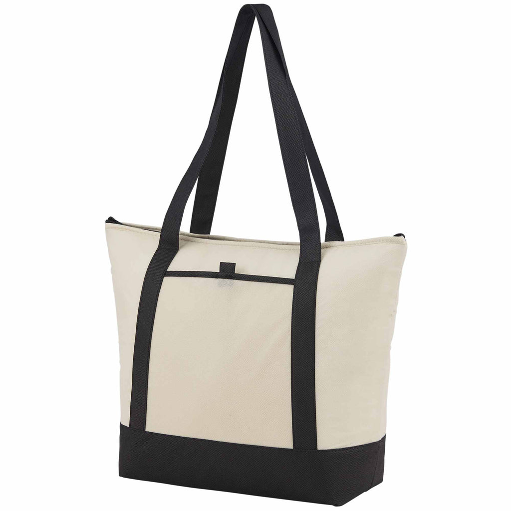 Lighthouse Non-Woven Tote Cooler for 24 Cans - Black - Left Angle
