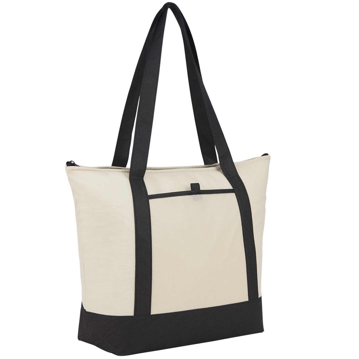 Lighthouse Non-Woven Tote Cooler for 24 Cans - Black - Right Angle