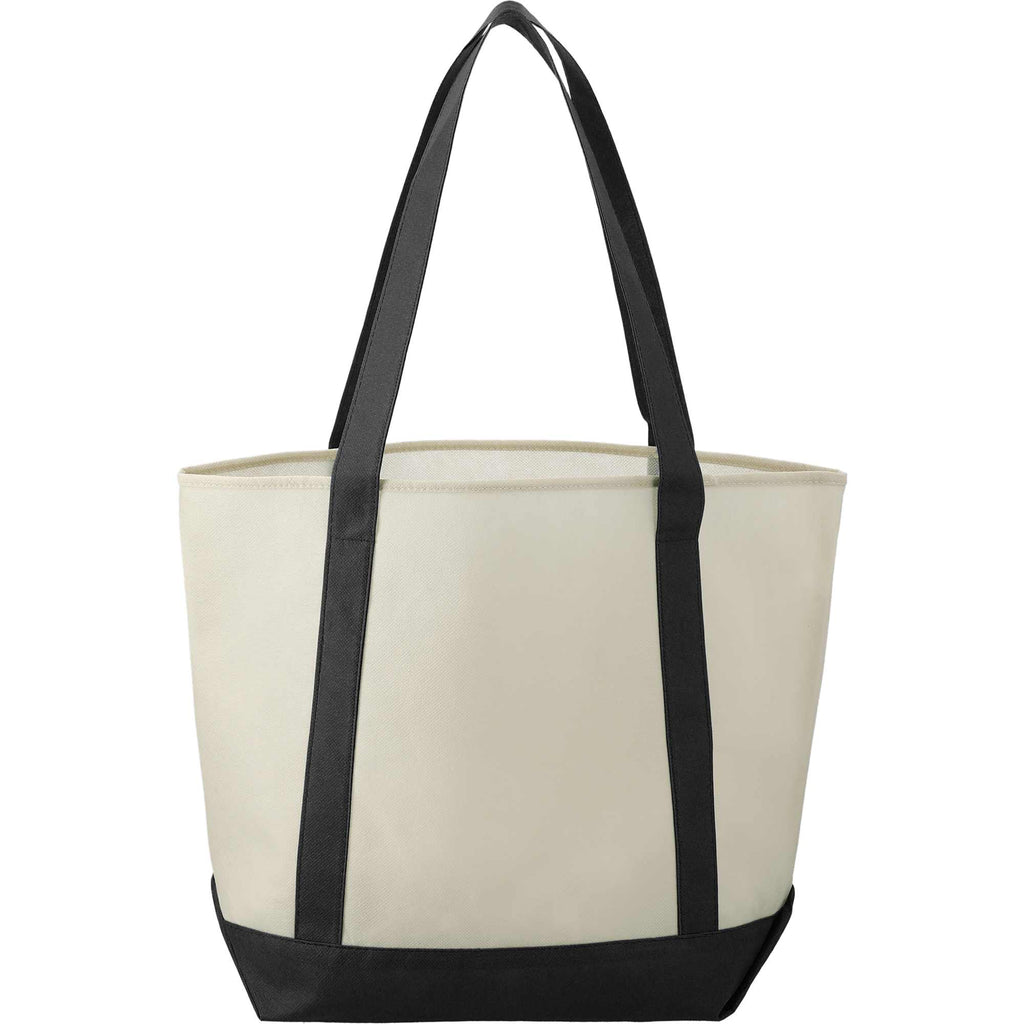 Lighthouse Tote with Front Pocket and Pen Loop - Black - Back