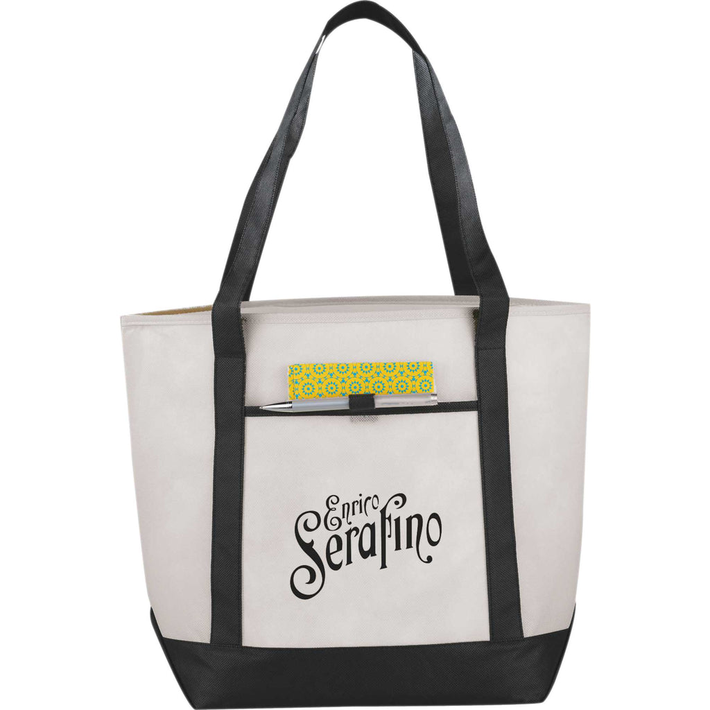 Lighthouse Tote with Front Pocket and Pen Loop - Black - Photo 3