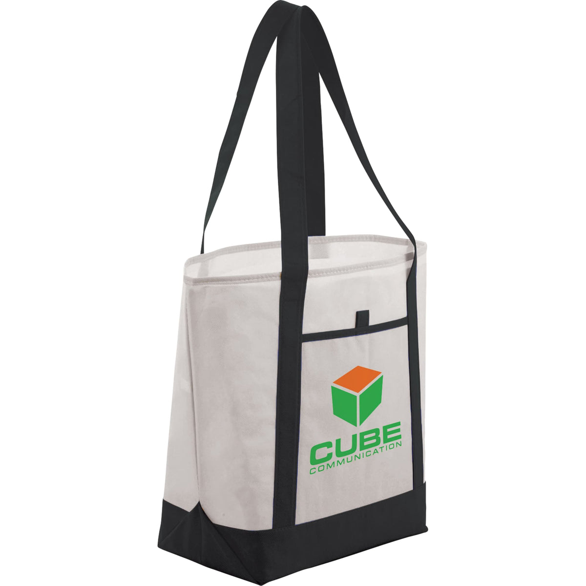 Lighthouse Tote with Front Pocket and Pen Loop Full Color - Black - Photo