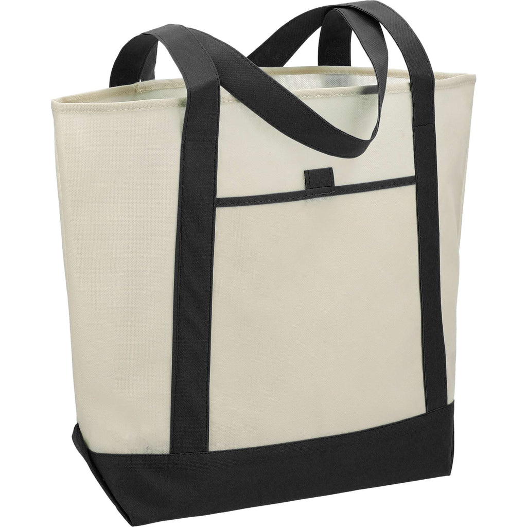 Lighthouse Tote with Front Pocket and Pen Loop Full Color - Black - Right Angle