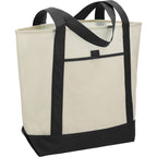 Lighthouse Tote with Front Pocket and Pen Loop Full Color - Black - Right Angle