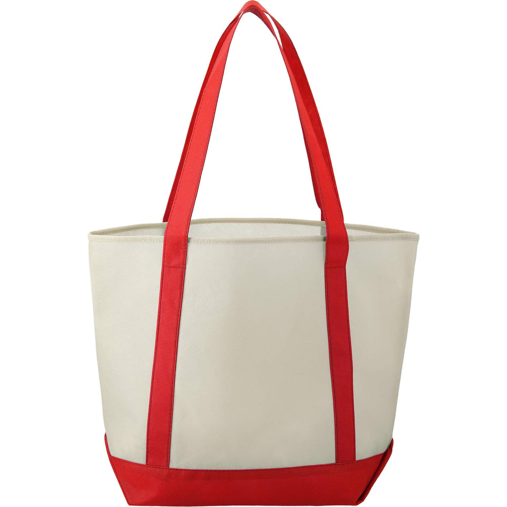 Lighthouse Tote with Front Pocket and Pen Loop Full Color - RED - Back