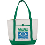Lighthouse Tote with Front Pocket and Pen Loop - Green - Front