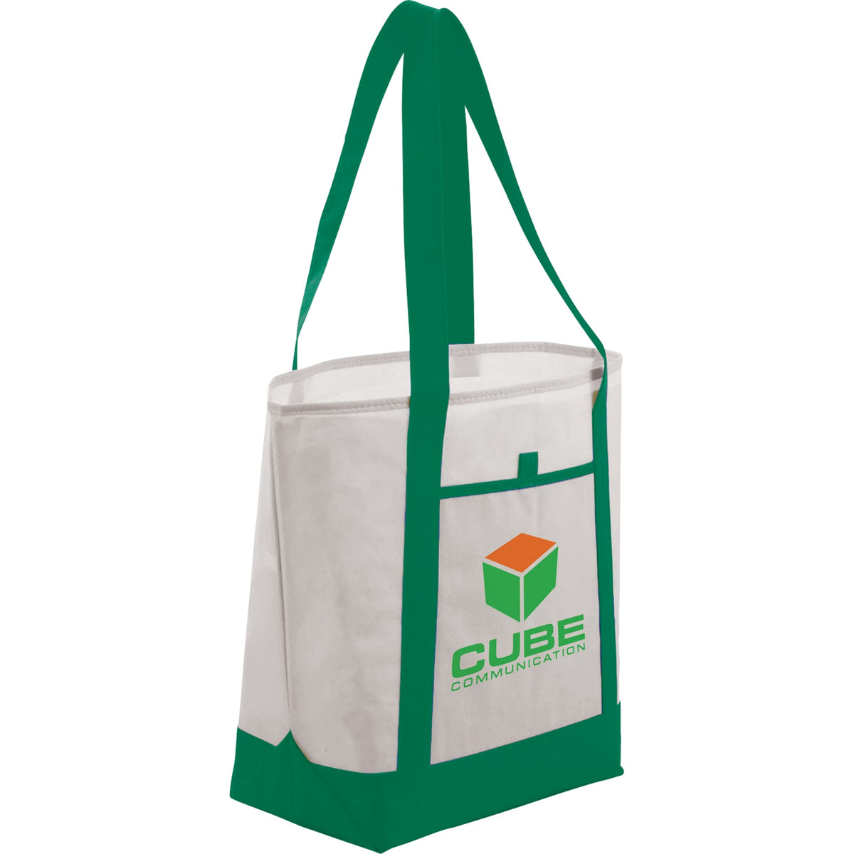 Lighthouse Tote with Front Pocket and Pen Loop - Green - Photo 2