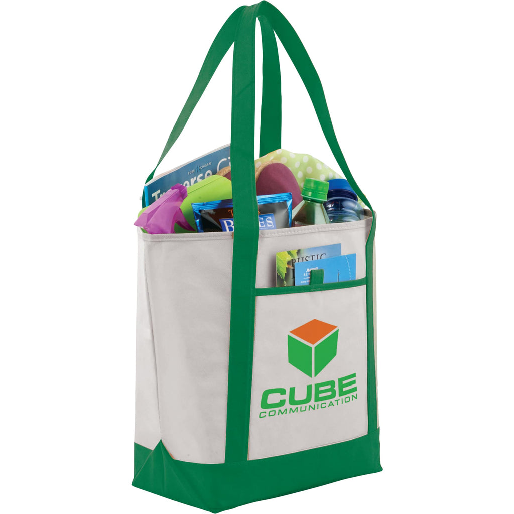 Lighthouse Tote with Front Pocket and Pen Loop - Green - Photo