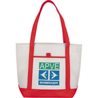 Lighthouse Tote with Front Pocket and Pen Loop - RED - Front