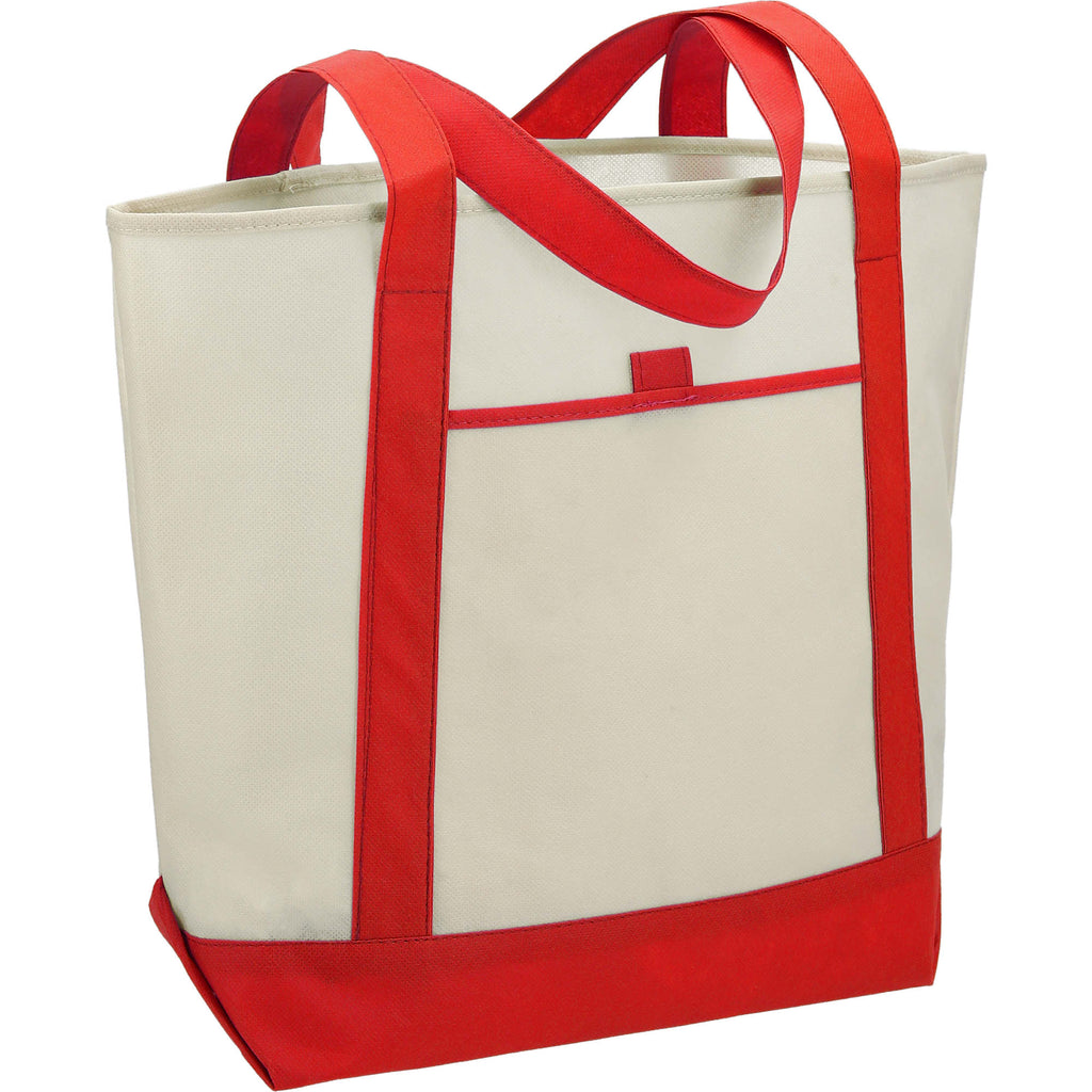 Lighthouse Tote with Front Pocket and Pen Loop - RED - Right Angle